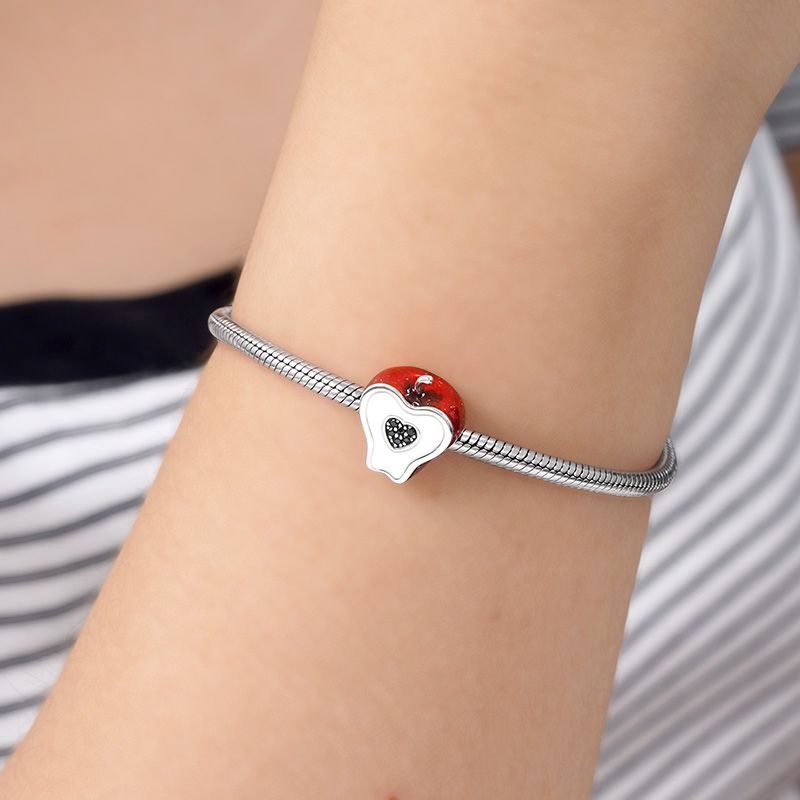 Black Heart Apple Charm