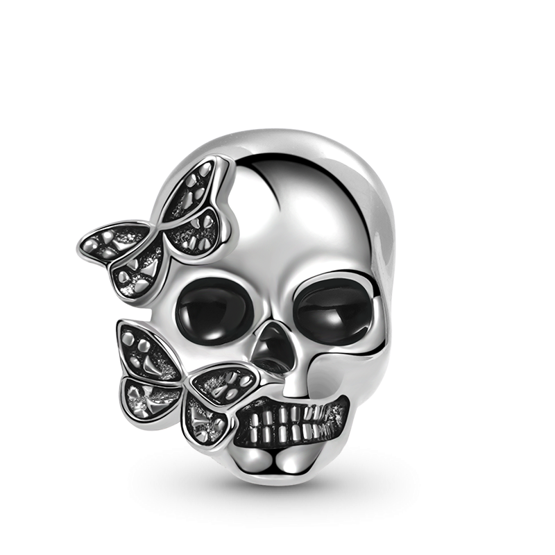 Butterfly Skull Charm