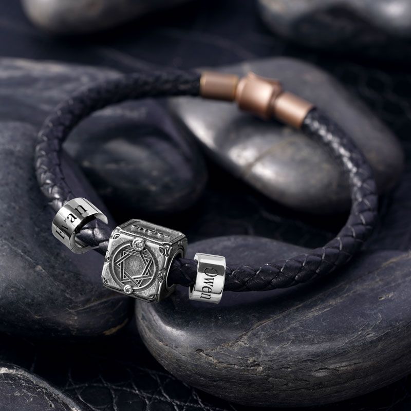 Sword and Skeleton & Customized Charms Bracelet