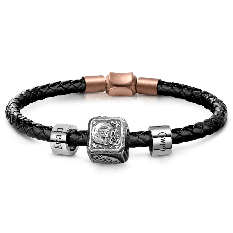 Football & Customized Charms Bracelet
