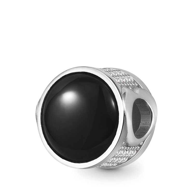 Black Natural Agate Charm
