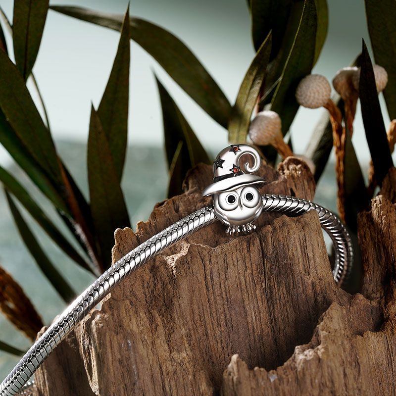 Owl with Witch Hat Charm