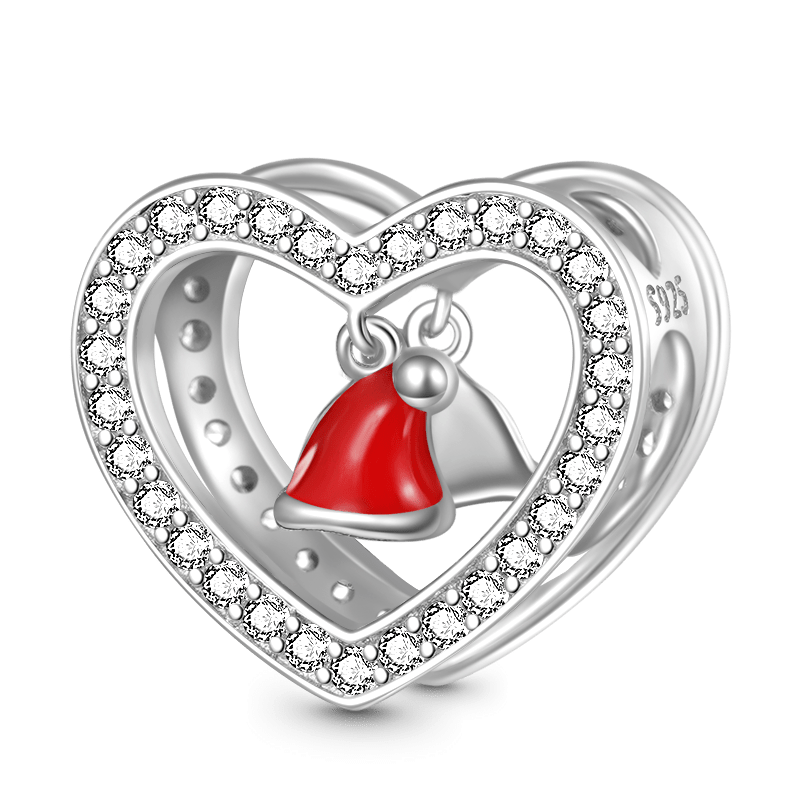 Christmas Hat Heart Charm
