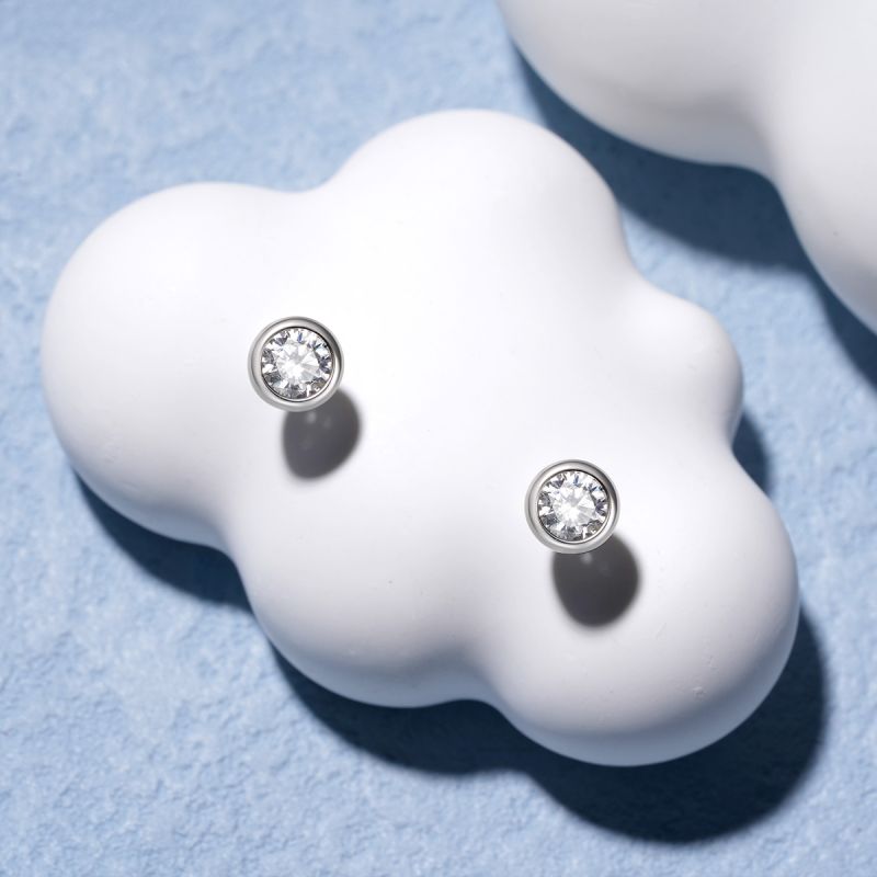 Birthstone Round Stud Earrings