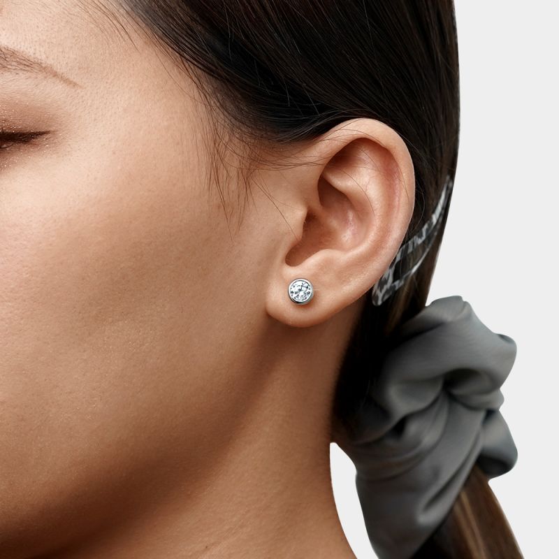 Birthstone Round Stud Earrings