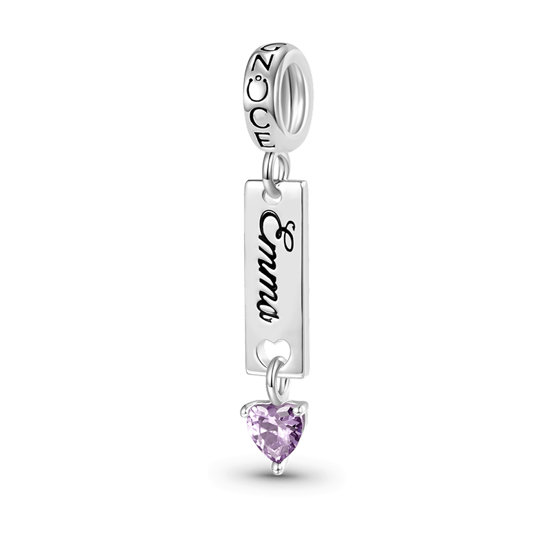 Bar Birthstone Engravable Pendant