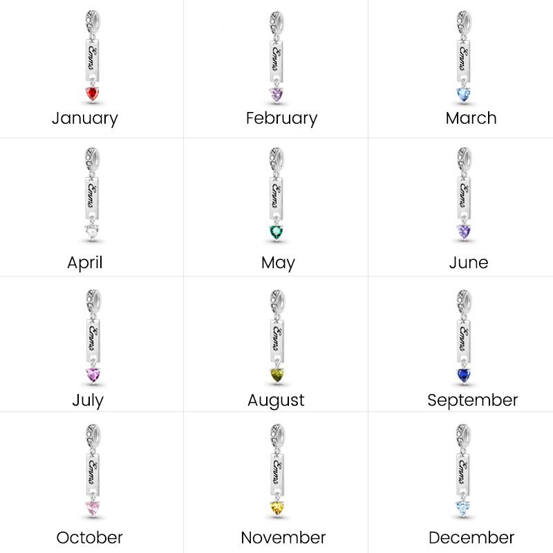 Bar Birthstone Engravable Pendant