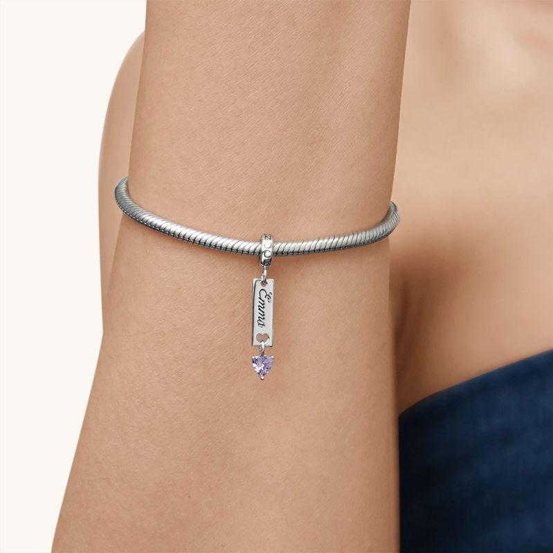 Bar Birthstone Engravable Pendant