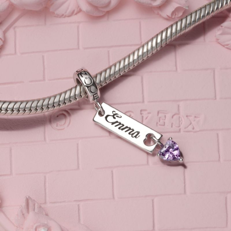 Bar Birthstone Engravable Pendant