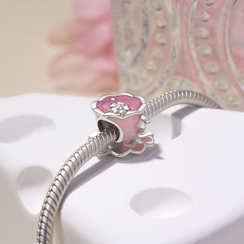 Flower Tea Cup Charm