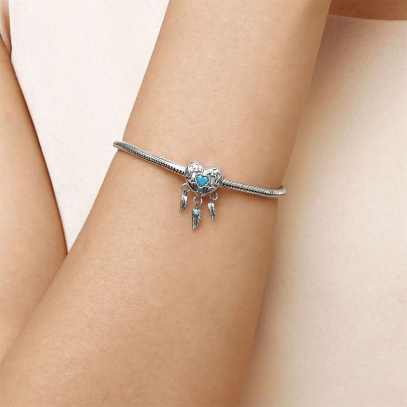 Dream Catcher Heart Charm