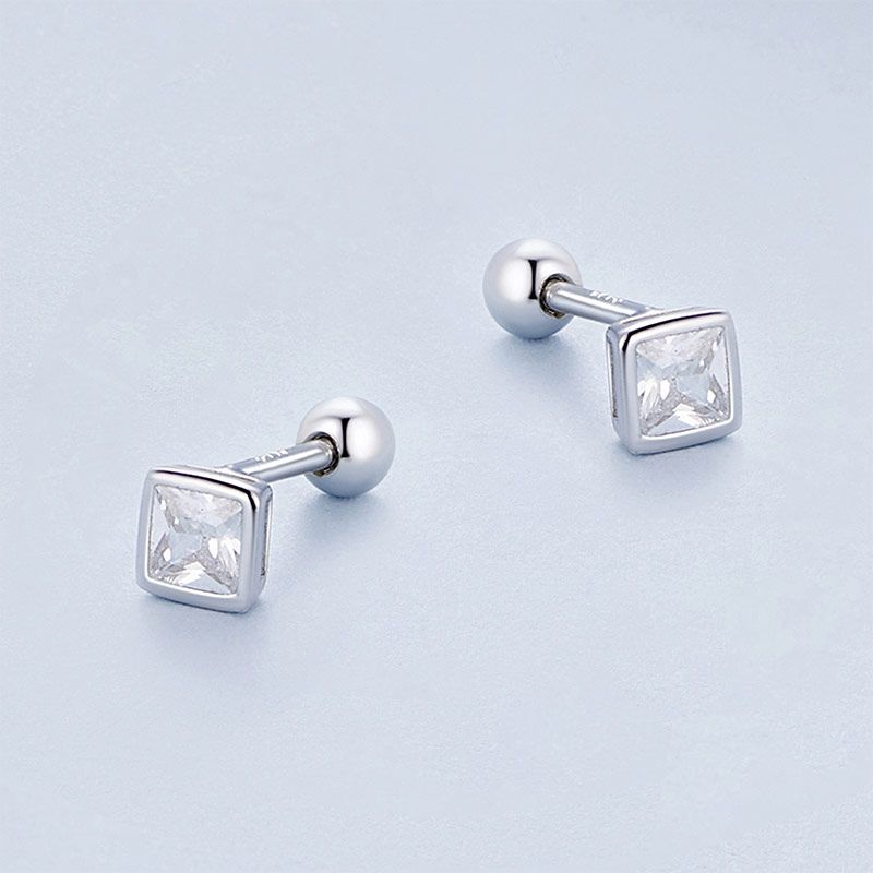 Mini Princess-cut Earrings