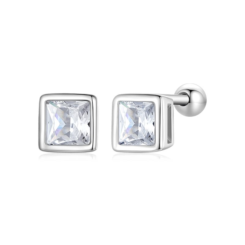 Mini Princess-cut Earrings