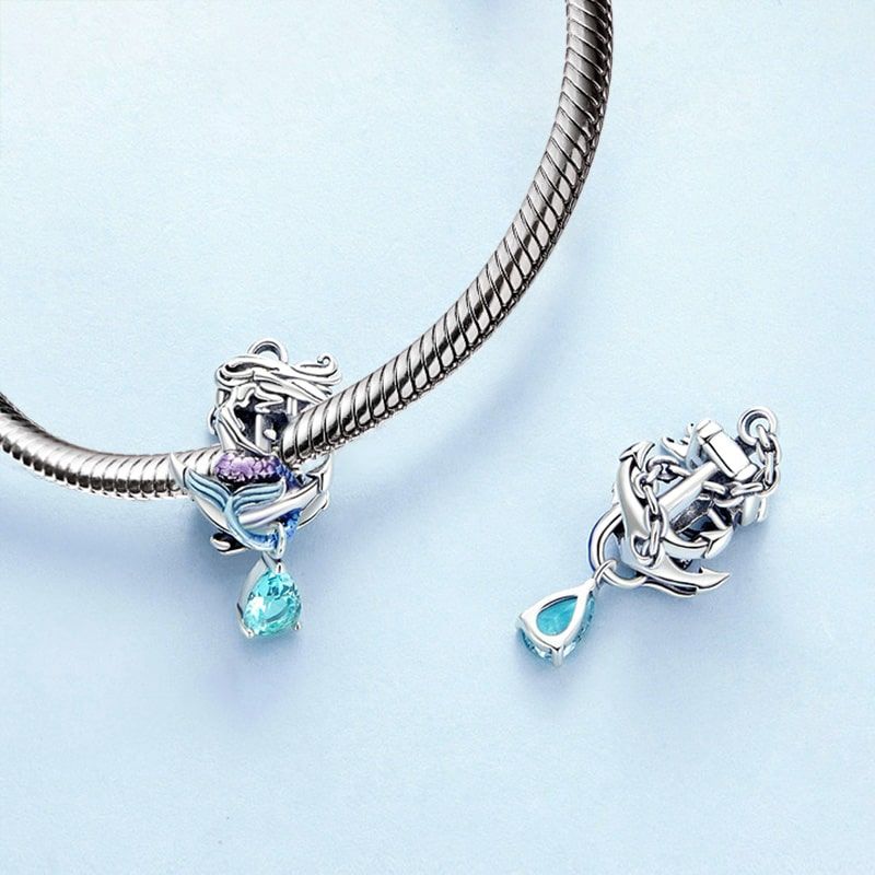 Mermaid on Anchor Charm