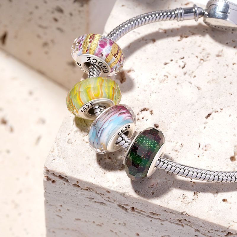 Wavy Fancy Yellow Glass Charm