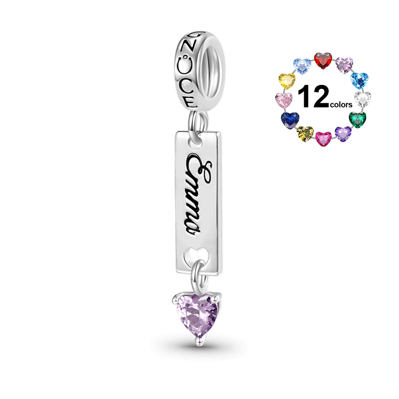 Bar Birthstone Engravable Pendant