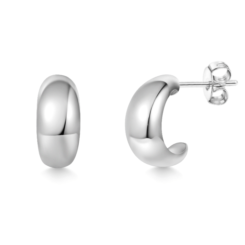 Dome Crescent Stud Earrings