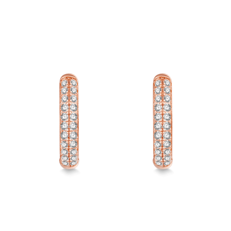 Pave Circle Stud Earrings