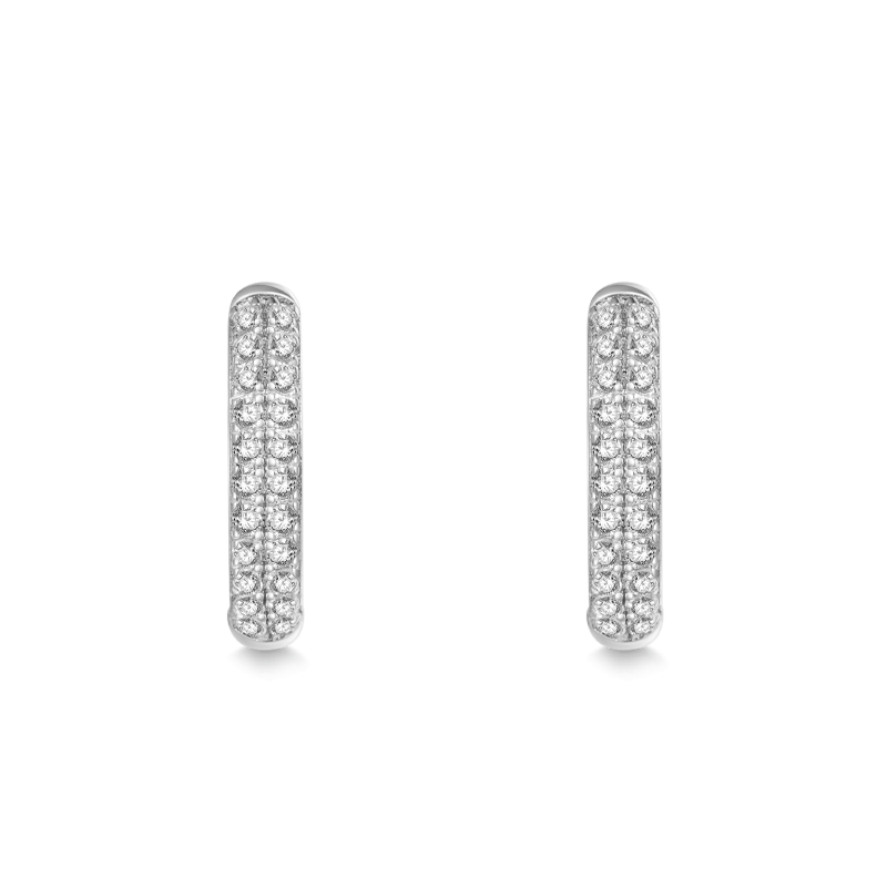 Pave Circle Stud Earrings