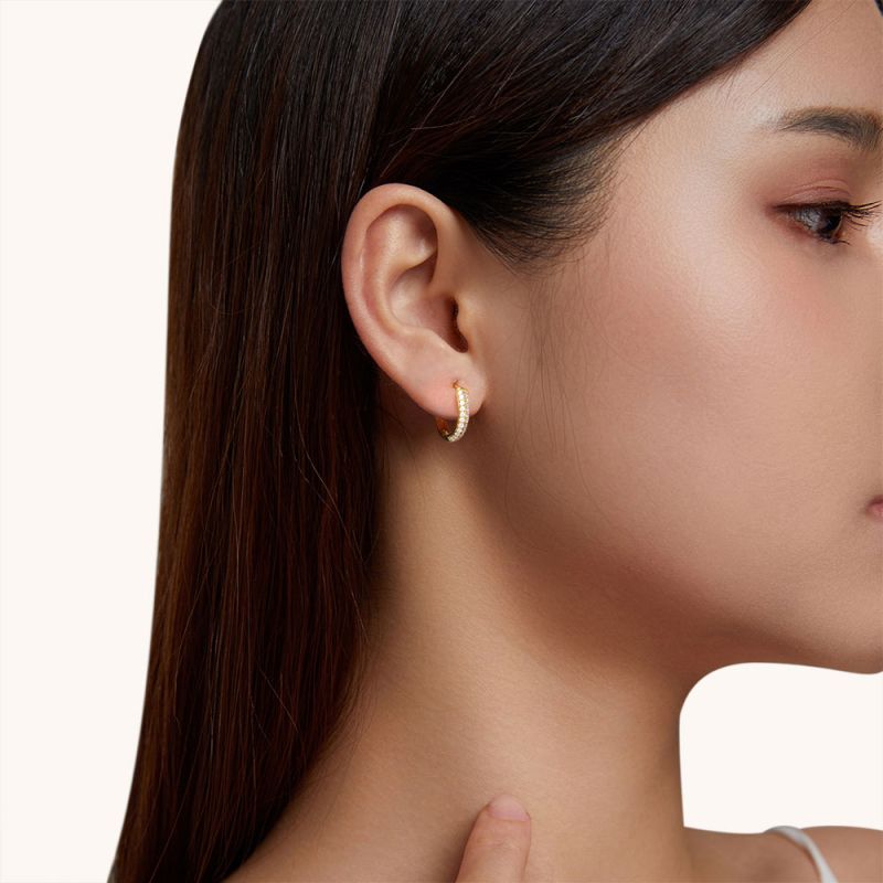 Pave Circle Stud Earrings