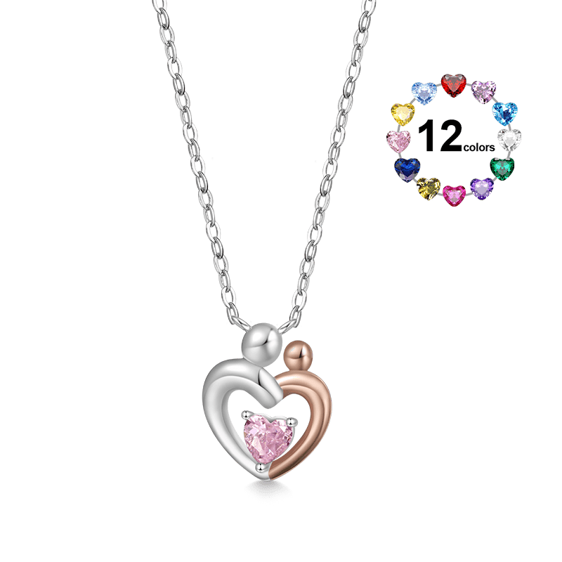Hugging Birthstone Necklace