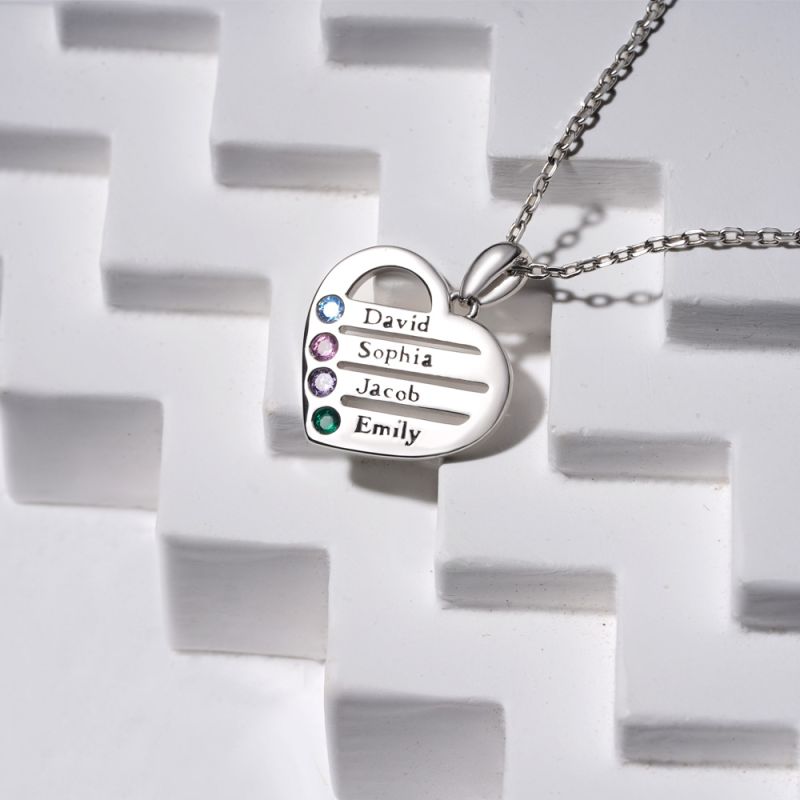 Personalized Heart Family Necklace