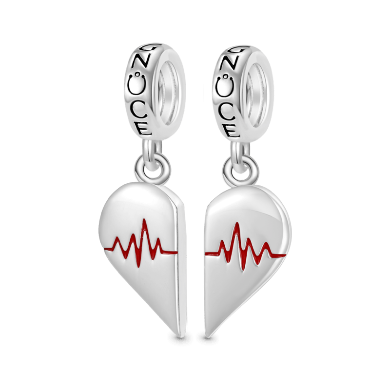 Engravable Couples EKG Pendant