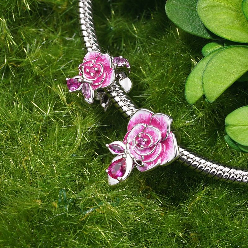 Pink Roses Charm