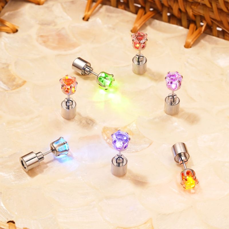 Blue Light-up Stud Earring