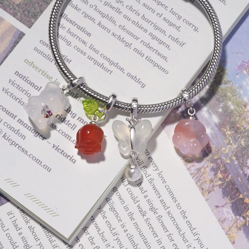 Chalcedony Butterfly Pearl Pendant