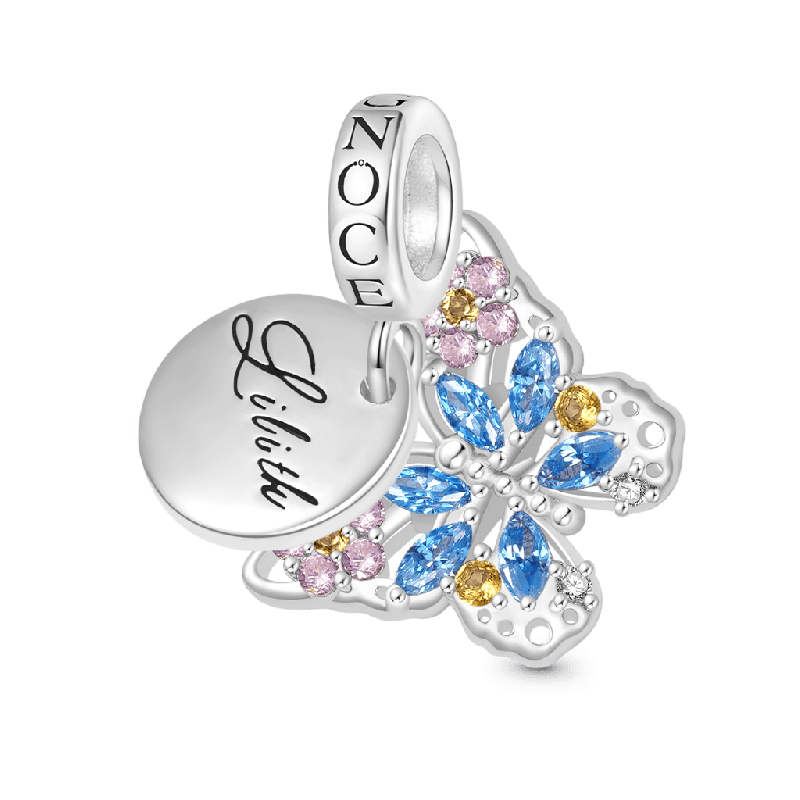 Engravable Disc Butterfly Pendant