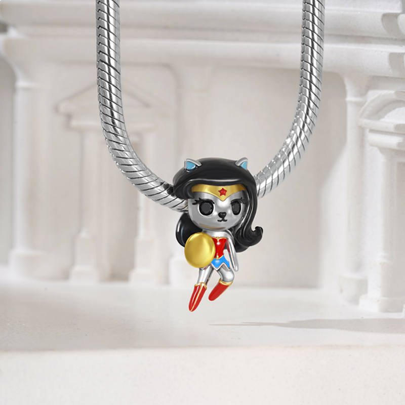 Super Girl Cat Charm