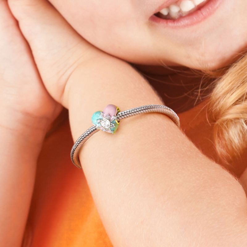 Easter Cross Heart Charm
