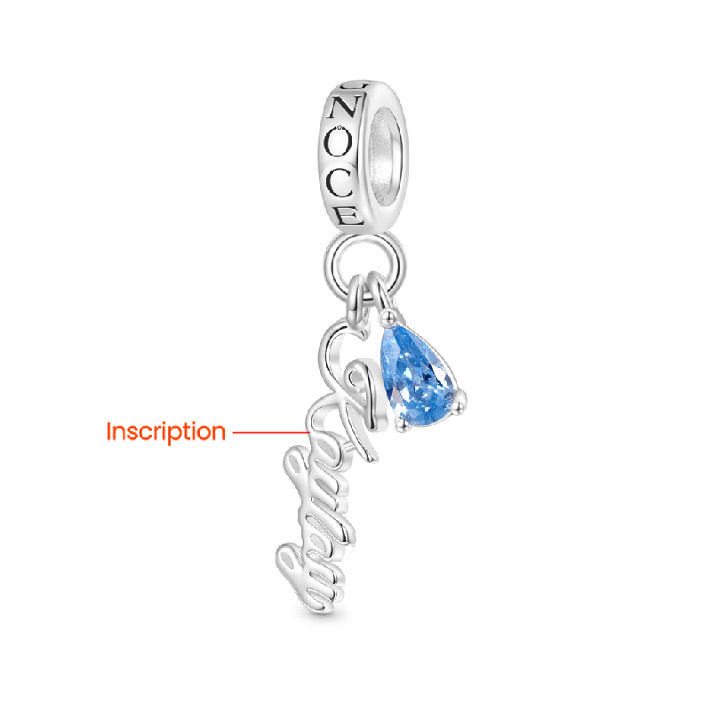 Engravable Name Birthstone Pendant