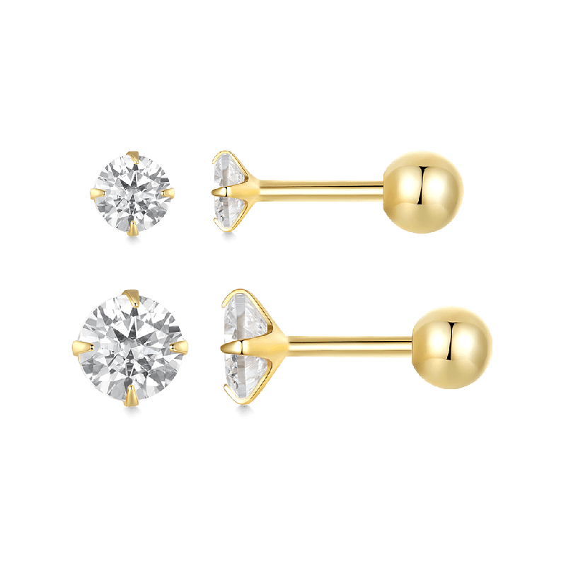 Small White CZ Stud Earrings