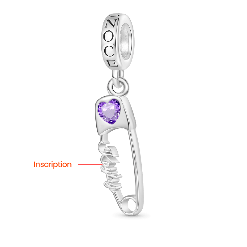 Engravable Pin Birthstone Pendant