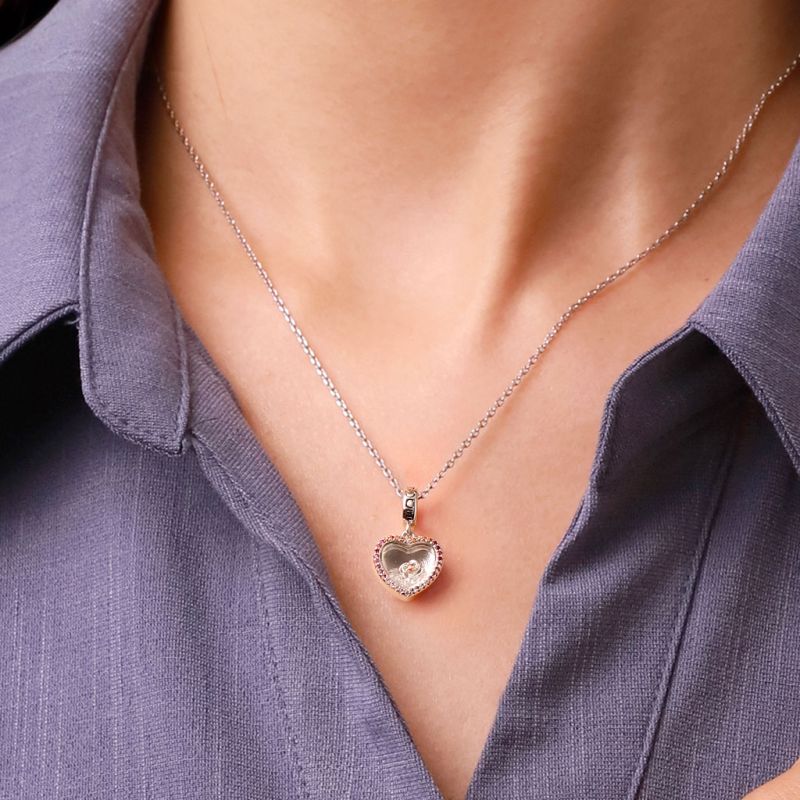 Rose Broken Diamond Heart Pendant