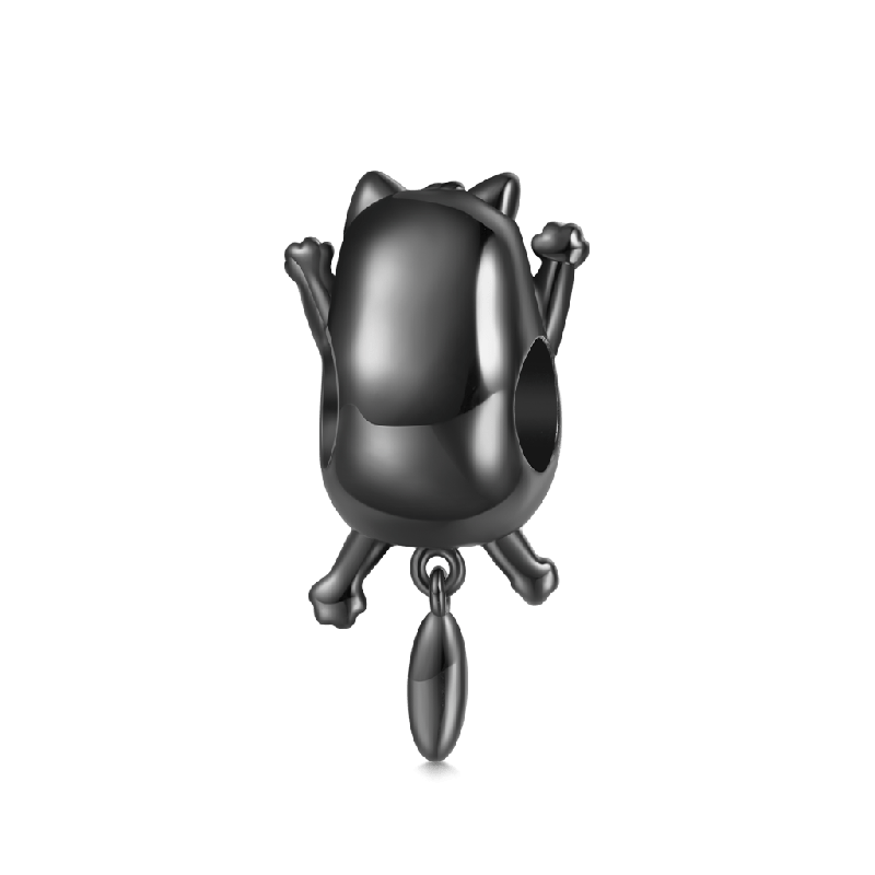 Halloween Black Cat Clock Charm
