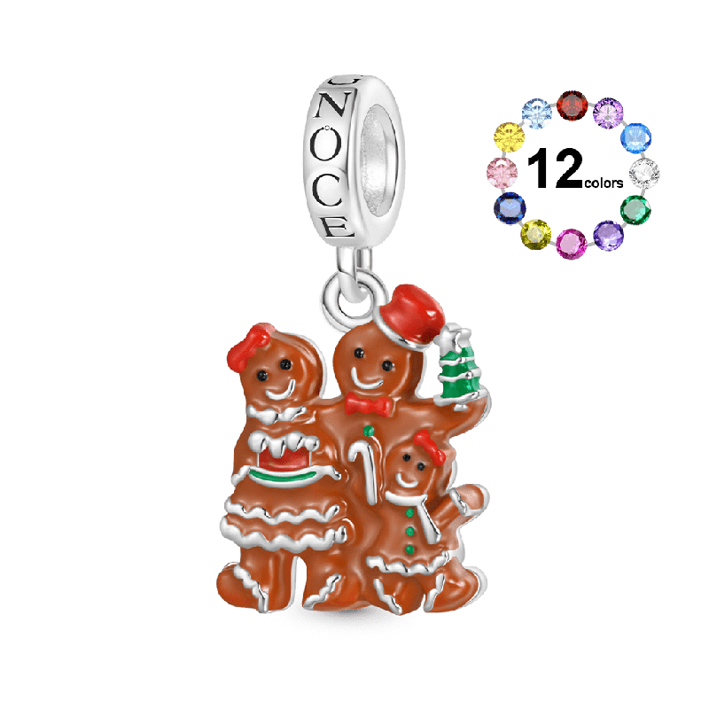 Christmas Gingerbread Family Pendant