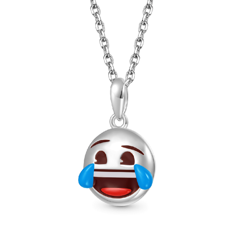 emoji Laughing with Tears Face Necklace