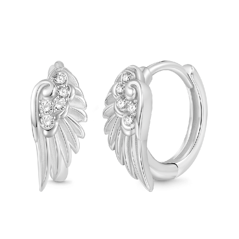 Angel Wing Hoop Earrings