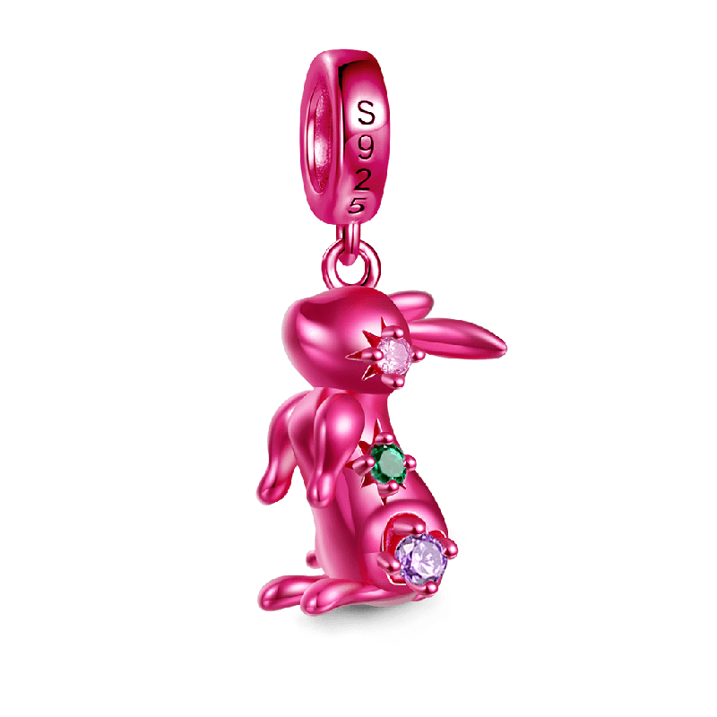 Pink Candy Rabbit Zodiac Pendant