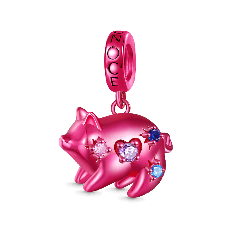 Pink Candy Boar Zodiac Pendant