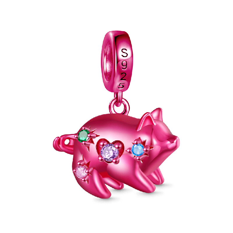 Pink Candy Boar Zodiac Pendant