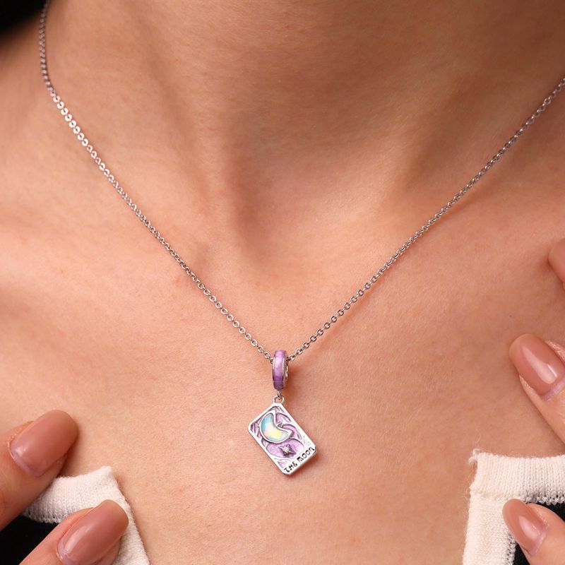 Purple Moon Tarot Card Pendant