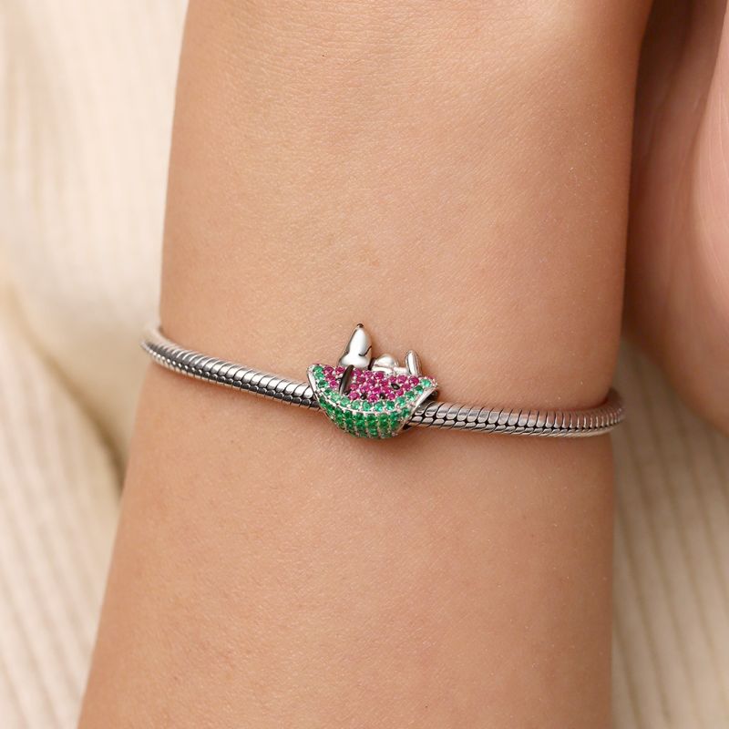 Lying Snoopy Diamond Charm