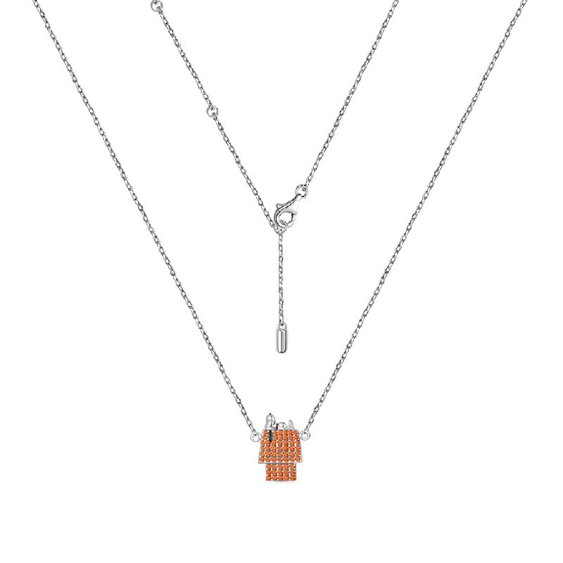 Lying Snoopy Doghouse Diamond Necklace