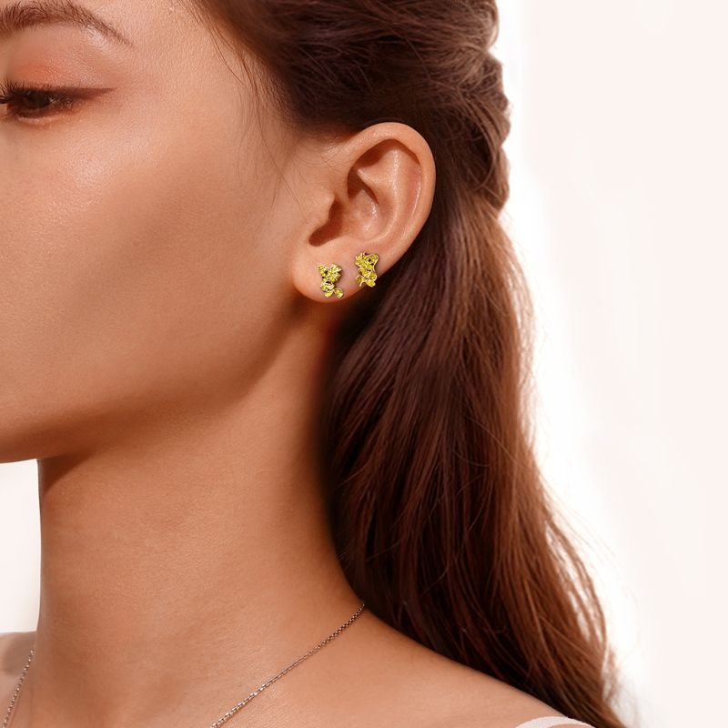 Flying Woodstock Diamond Stud Earrings