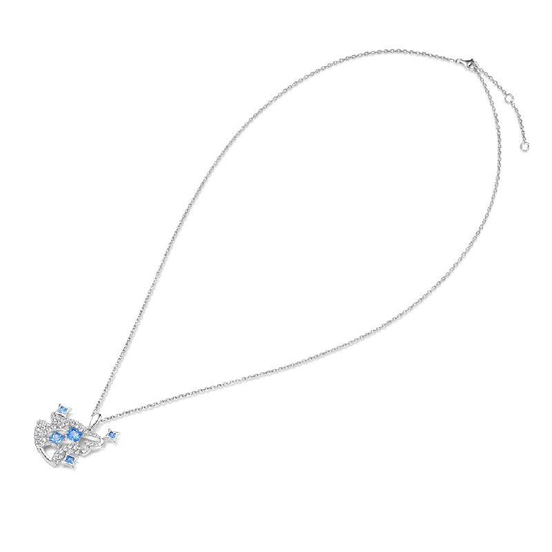 Howling Wolf Pave Pendant Necklace
