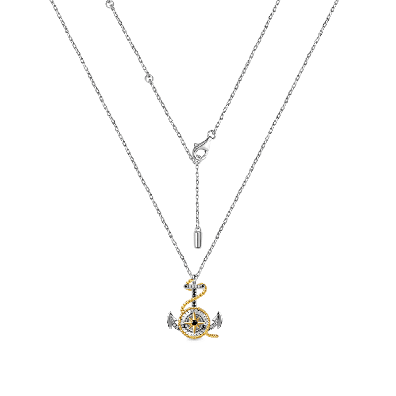Anchor & Compass Twisted Rope Necklace